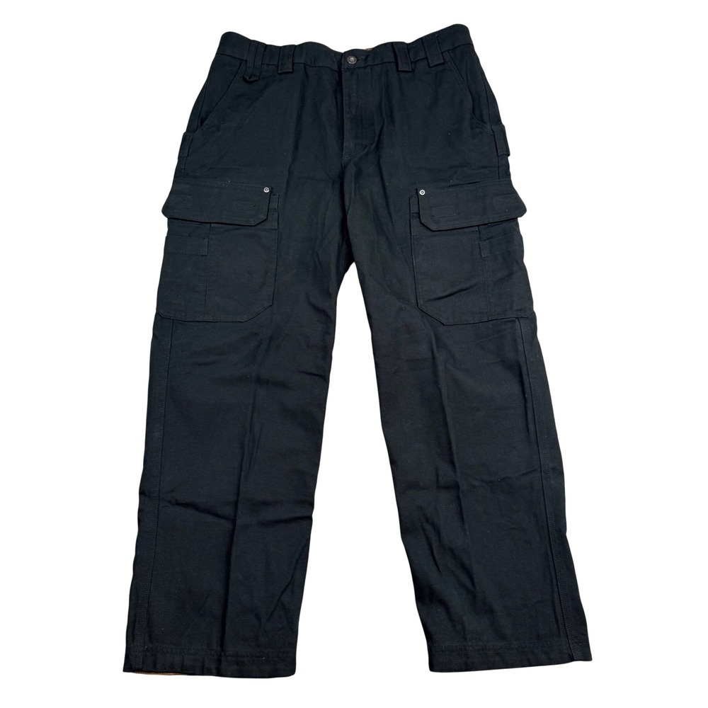Duluth Trading Co Fire Hose Cargo Pants Mens 36x30 Black Cotton Work Pants 92204